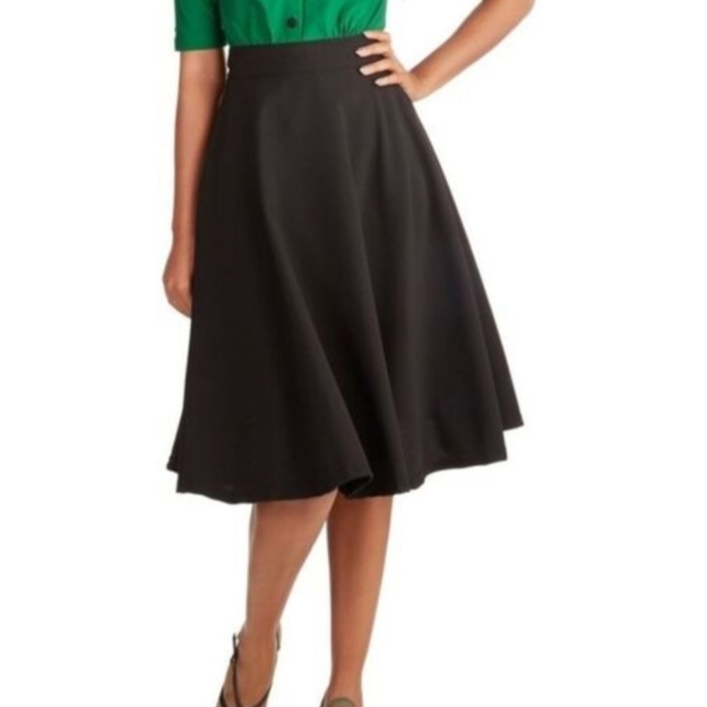 RockSteady Elegant Black Retro Skirt